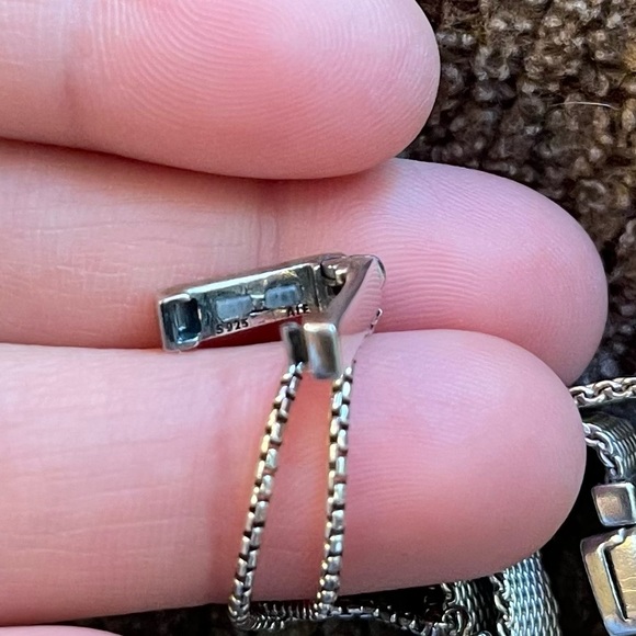 Pandora Reflexion Silver Bracelet w/ 1 Pair Stoppers Silver Chain EUC - Picture 7 of 9